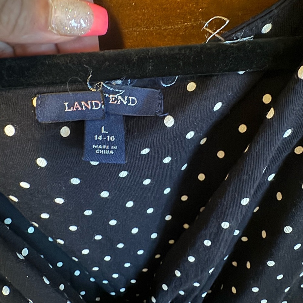 Elegant Black and White Polka Dot Dress - Picture 2 of 3